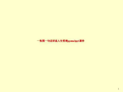一张图一句话诉说人生哲理ppsma3ppt课件
