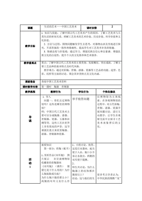 第1课 生活的艺术——中国工艺美术1