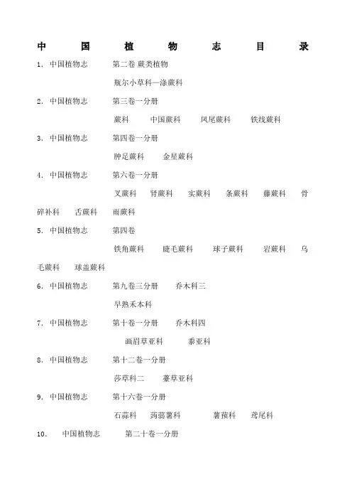 植物志目录