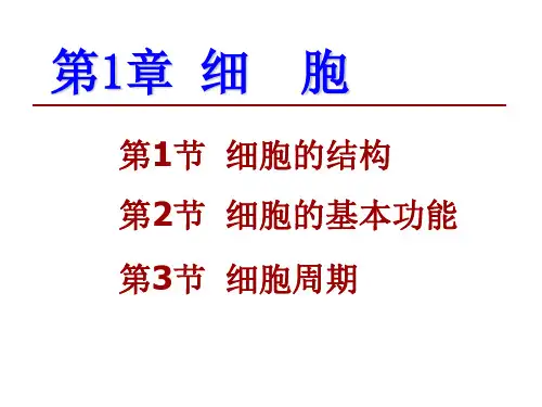 正常人体学基础：第02章 细胞