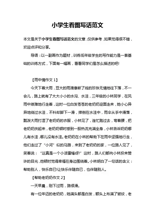 小学生看图写话范文