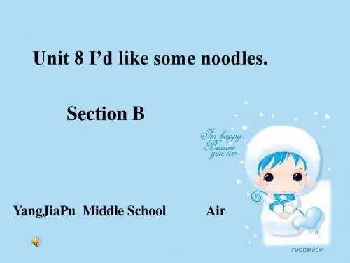 Unit 8 I’d like some noodles.