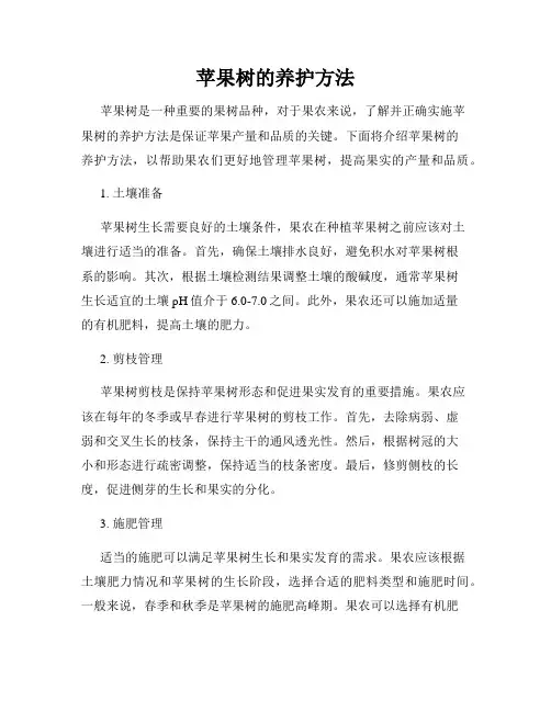 苹果树的养护方法