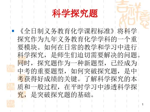 初三化学复习科学探究题专题PPT课件