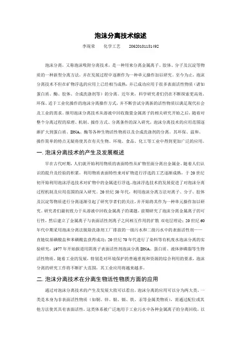 泡沫分离技术