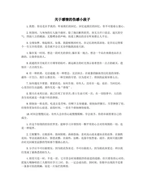 关于感情的伤感小段子