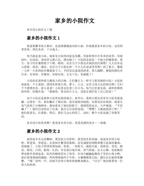 家乡的小院作文