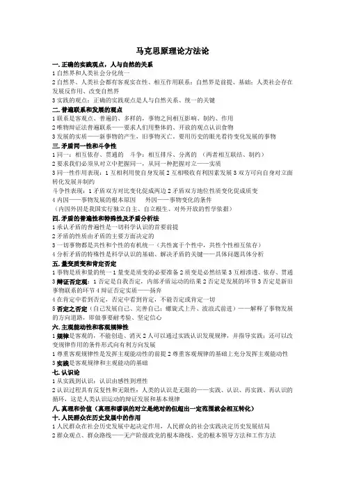 马克思原理论方法论总结(考研必备)