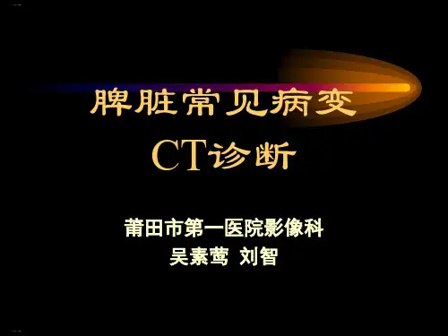 脾脏常见病变CT诊断培训课件(PPT77页)