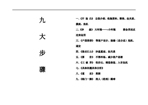 房地产置业顾问培训九大步骤