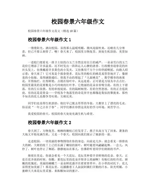 校园春景六年级作文