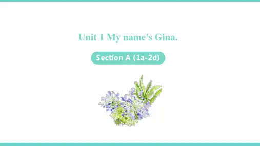 Unit 1Section A (1a-2d)课件2021-2022学年人教新目标英语七年级上册
