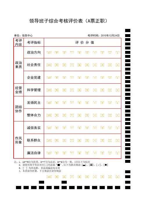 投票表(表样)