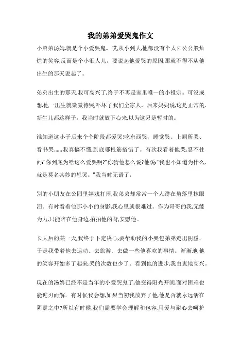 我的弟弟爱哭鬼作文