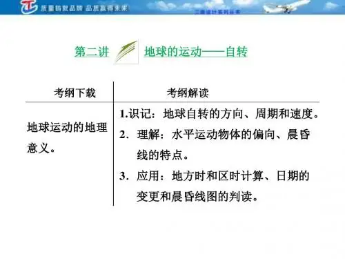 三维设计4高考地理人教一轮复习课件第一第二讲地球的运动自转-文档资料