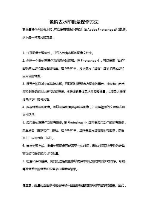 色阶去水印批量操作方法