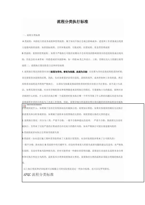 流程分类标准