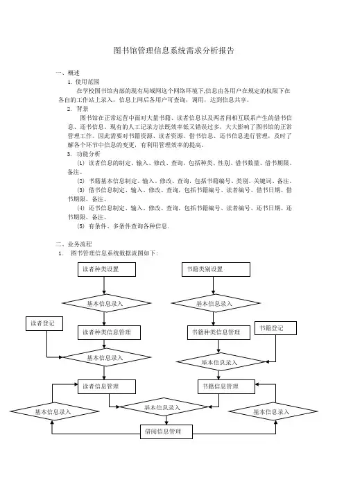 图书馆管理信息系统需求分析报告