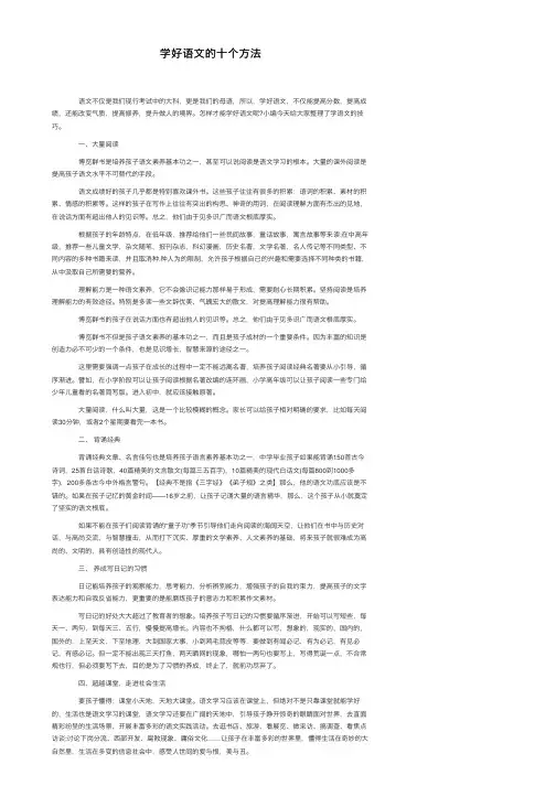 学好语文的十个方法 2