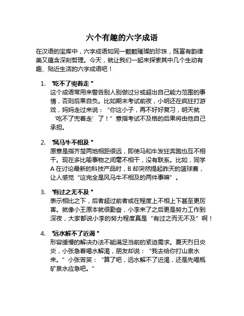 6个六字成语