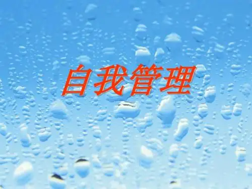 如何进行自我管理PPT(共 41张)