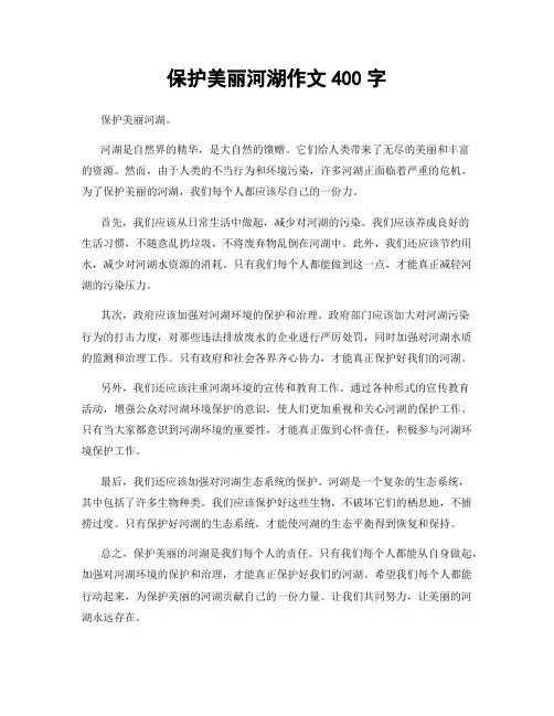 保护美丽河湖作文400字