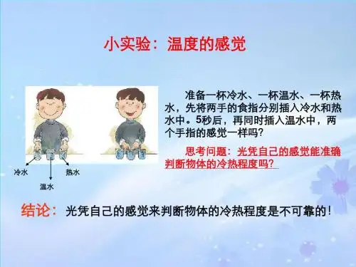 苏教版科学四年级上册冷热与温度PPT