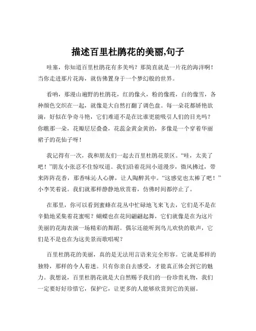 描述百里杜鹃花的美丽,句子