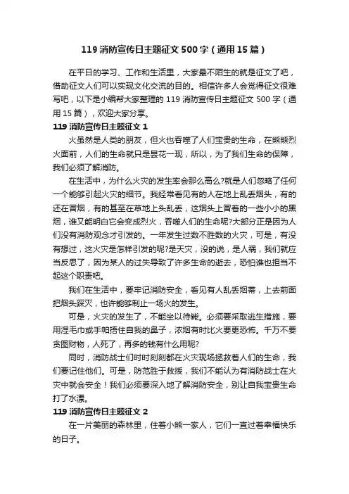 119消防宣传日主题征文500字（通用15篇）