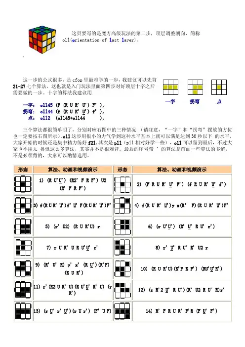 魔方高级玩法oll pll