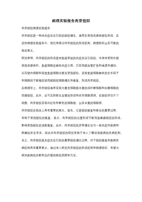 病理实验报告肉芽组织