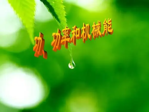 中考物理总复习课件--功和机械能