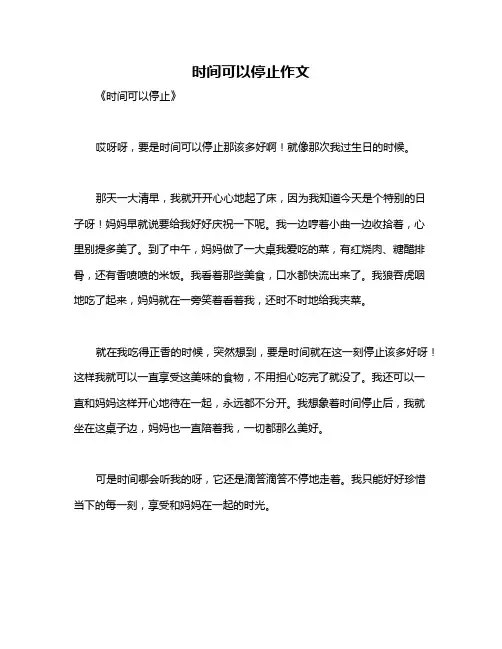 时间可以停止作文
