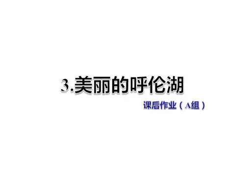 二年级上册语文课件-第3课-美丽的呼伦湖-课后作业(A组)-冀教版