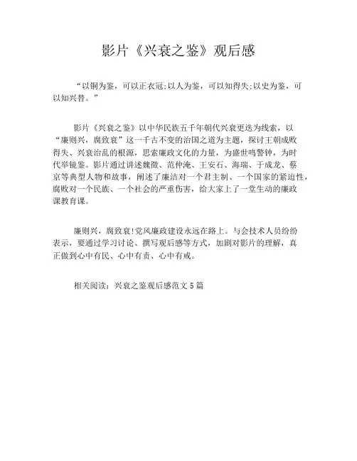 影片《兴衰之鉴》观后感