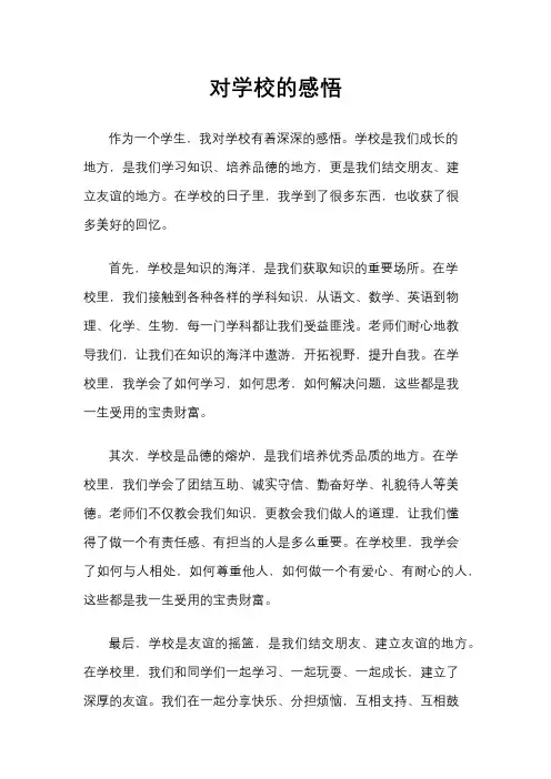 对学校的感悟