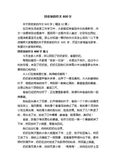 回老家的作文600字