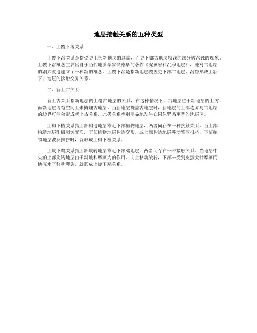 地层接触关系的五种类型
