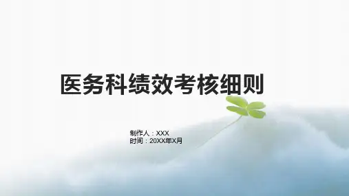 医务科绩效考核细则