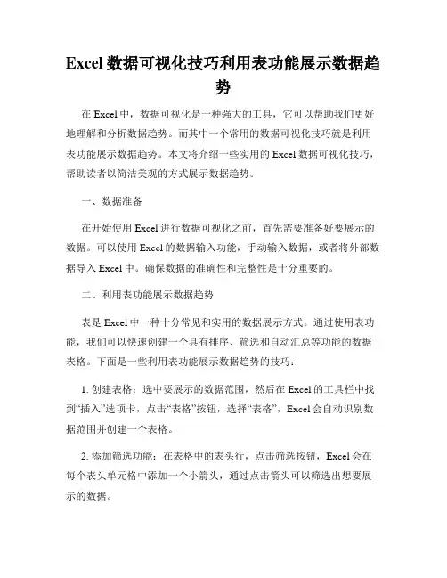Excel数据可视化技巧利用表功能展示数据趋势