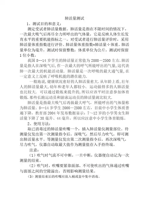 肺活量测试