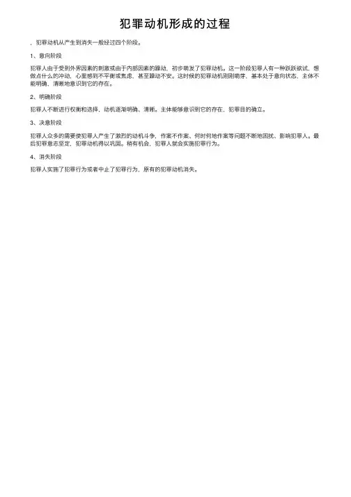 犯罪动机形成的过程