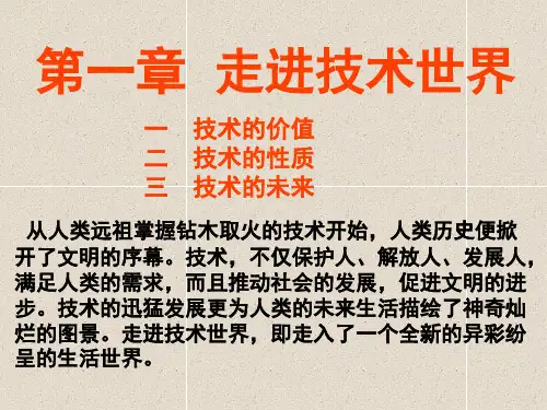 人教版通用技术课件必修一：第一节  技术的价值