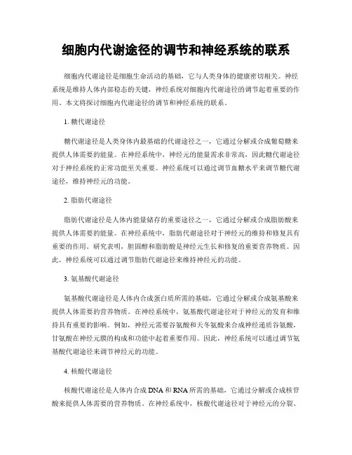 细胞内代谢途径的调节和神经系统的联系