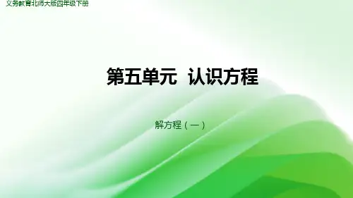 解方程 2023-2024学年数学北师大版四年级下册