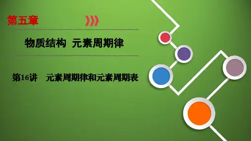 高三化学总复习——  元素周期律和元素周期表-课件(共47张PPT)
