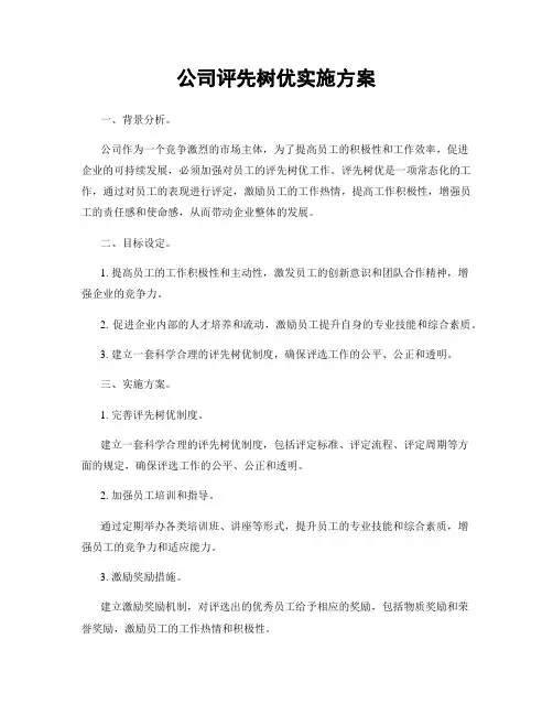 公司评先树优实施方案