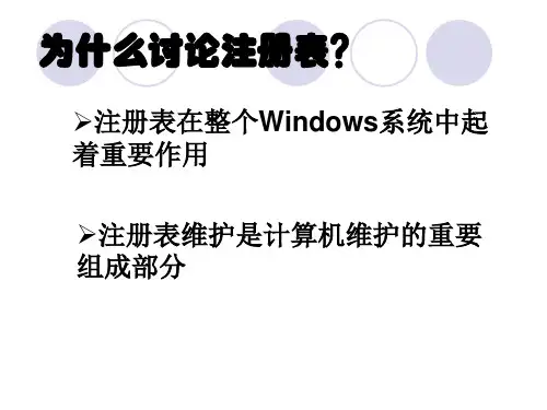 系统维护及注册表的使用精品PPT课件