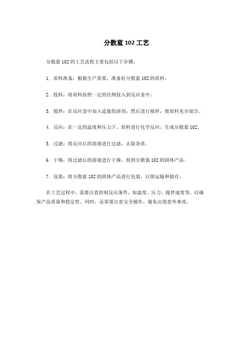 分散蓝102工艺