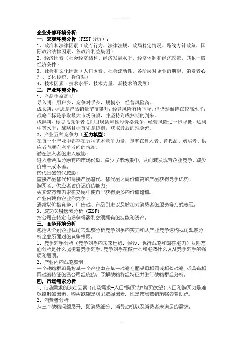企业外部环境分析